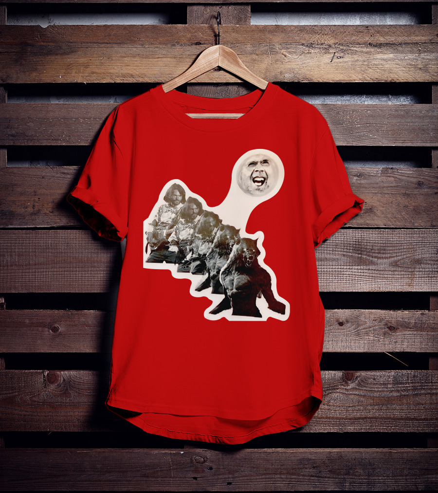 Hilarious Meme Jeffrey Wolf Transformation Full Moon Face Reaction T-Shirt