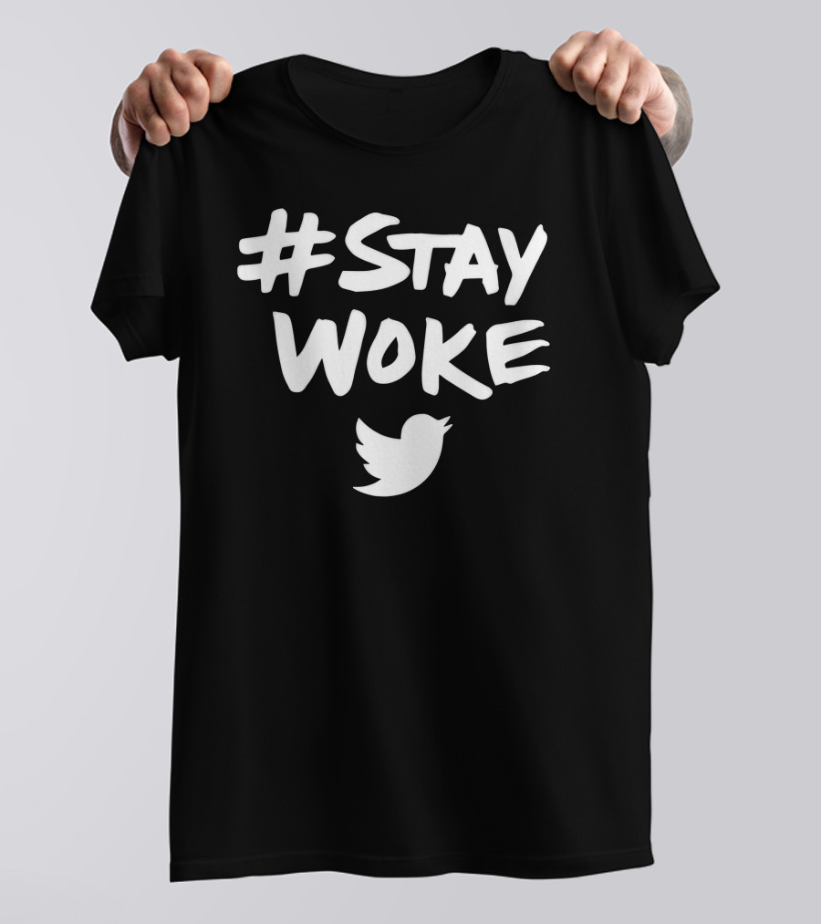 Stay Woke Twitter Bird Logo Elon Musk T-Shirt