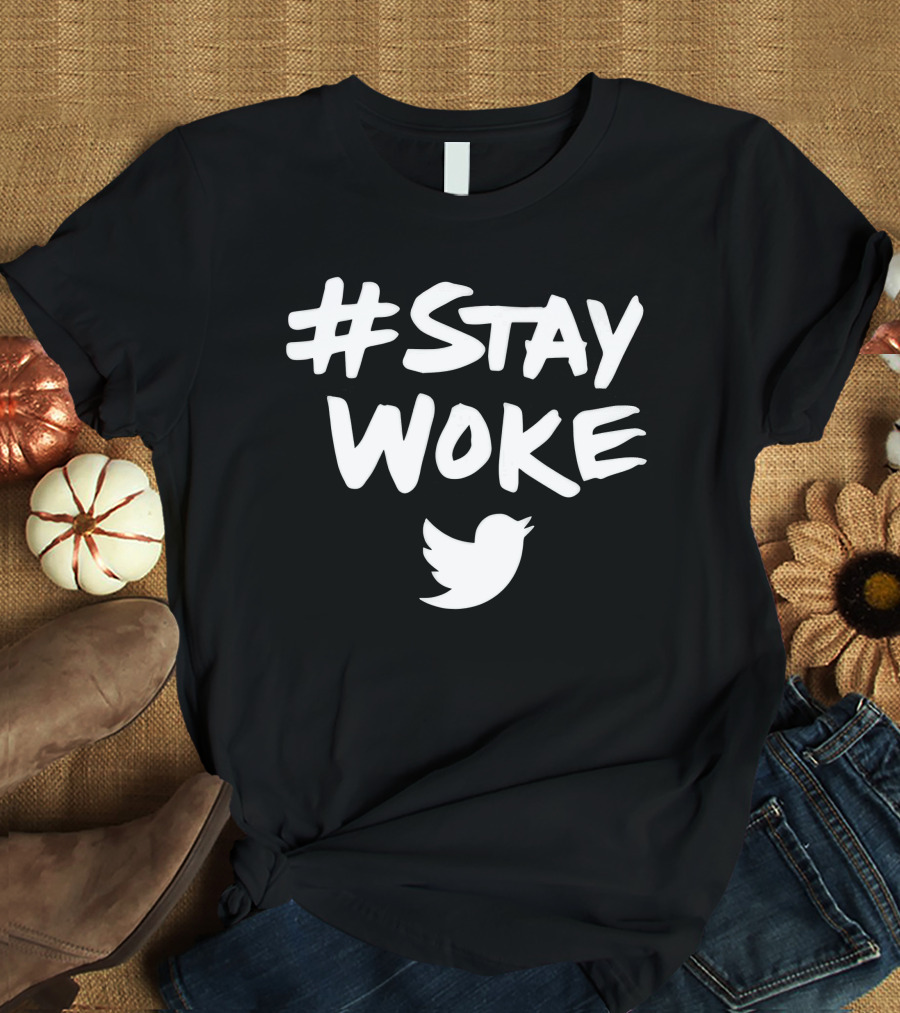 Stay Woke Twitter Bird Logo Elon Musk T-Shirt