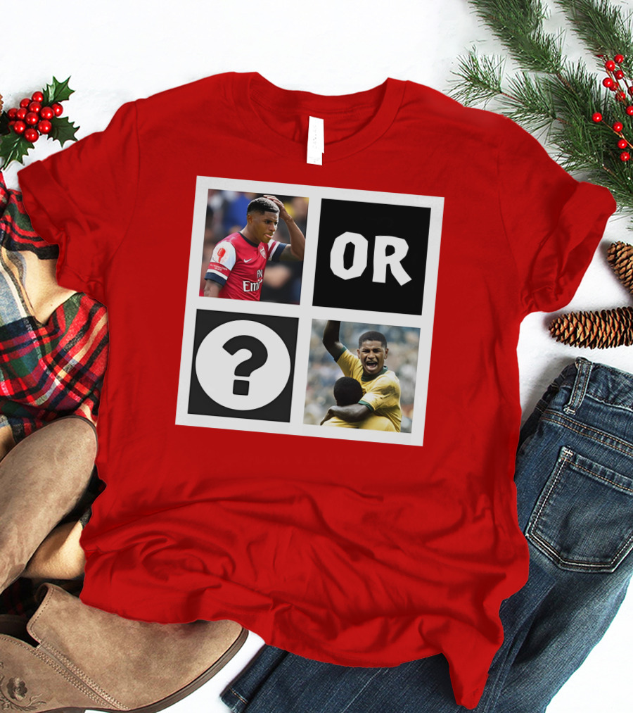 Redmancdesigns Walcott Or Pele Soccer Icons Question Mark Retro Combo T-Shirt