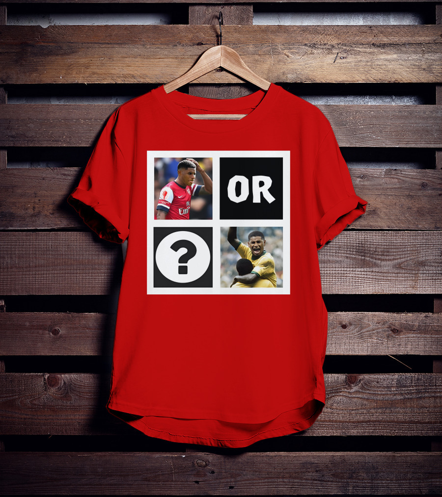 Redmancdesigns Walcott Or Pele Soccer Icons Question Mark Retro Combo T-Shirt