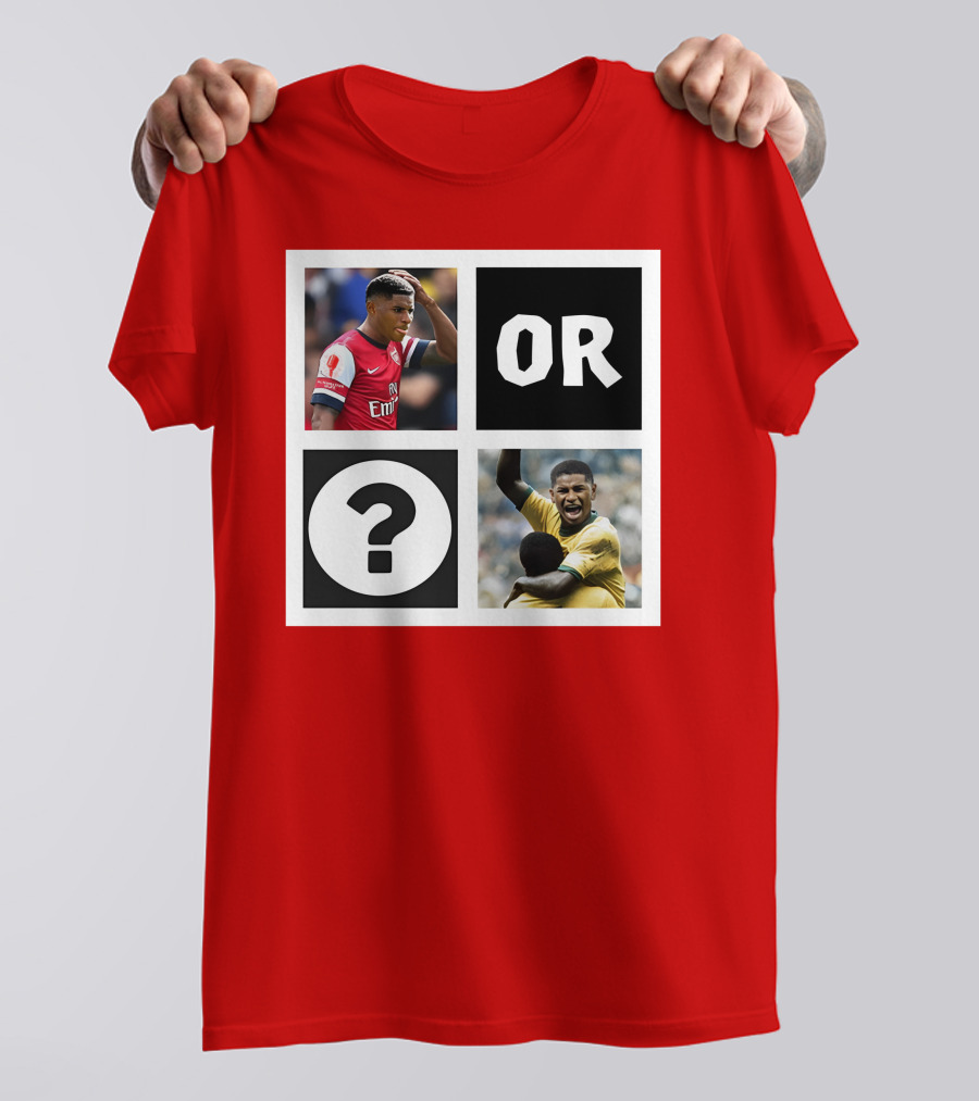 Redmancdesigns Walcott Or Pele Soccer Icons Question Mark Retro Combo T-Shirt