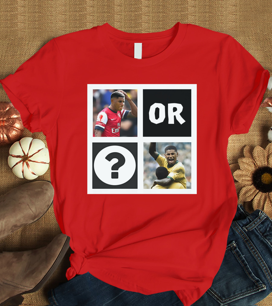 Redmancdesigns Walcott Or Pele Soccer Icons Question Mark Retro Combo T-Shirt