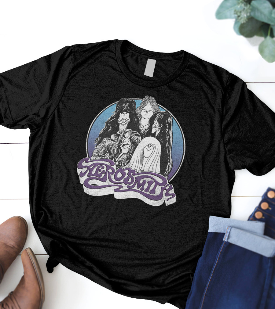 Aerosmith Cartoon Band Members T-Shirt