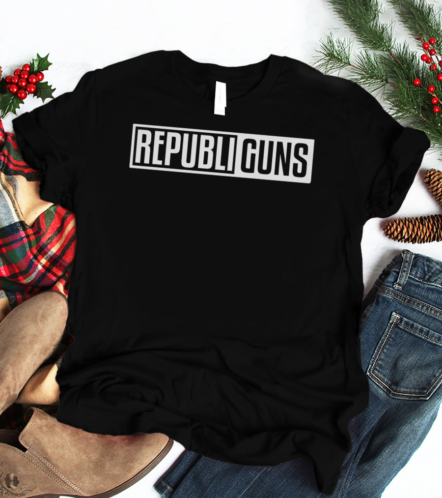 Republi Guns Bold Iconic Text Block T-Shirt