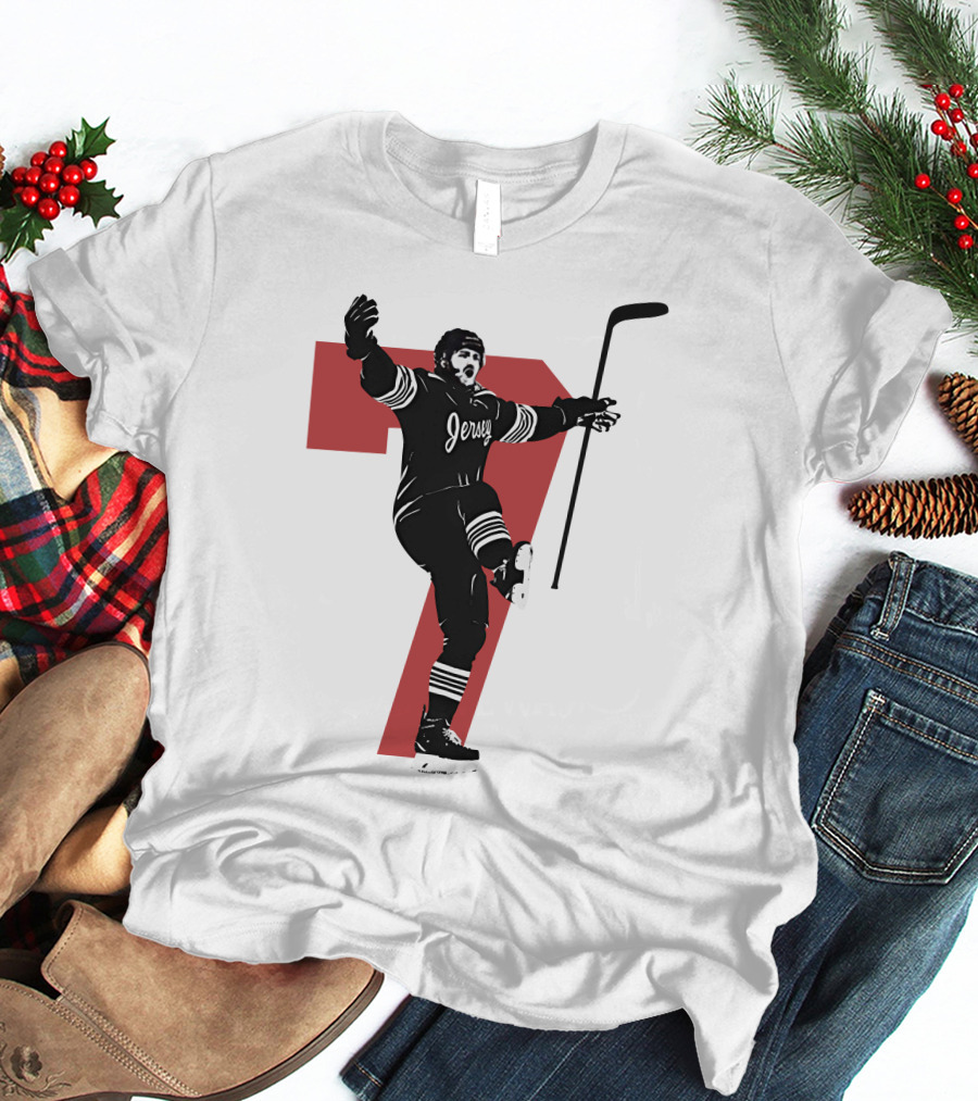 Jersey Number Seven Devils Youth Foundation Dougie Official Hockey Merchandise T-Shirt