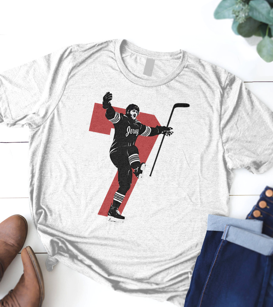 Jersey Number Seven Devils Youth Foundation Dougie Official Hockey Merchandise T-Shirt