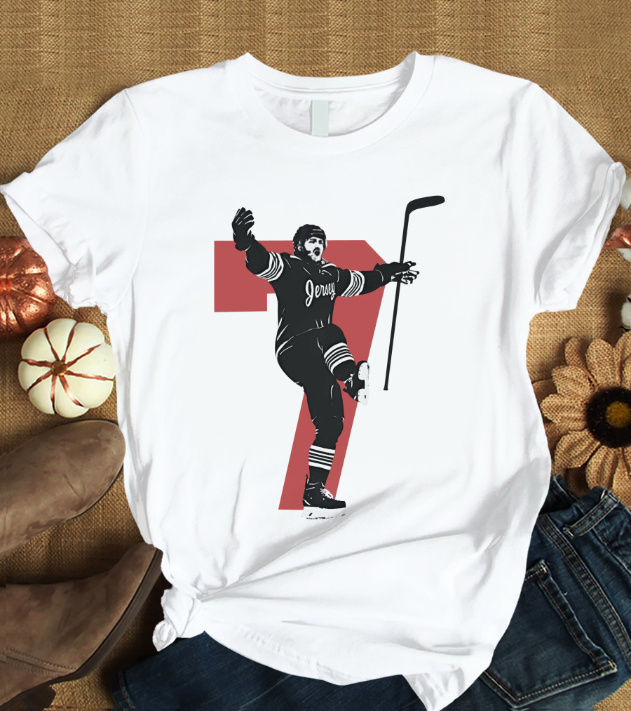 Jersey Number Seven Devils Youth Foundation Dougie Official Hockey Merchandise T-Shirt