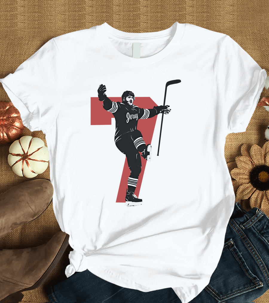 Jersey Number Seven Devils Youth Foundation Dougie Official Hockey Merchandise T-Shirt