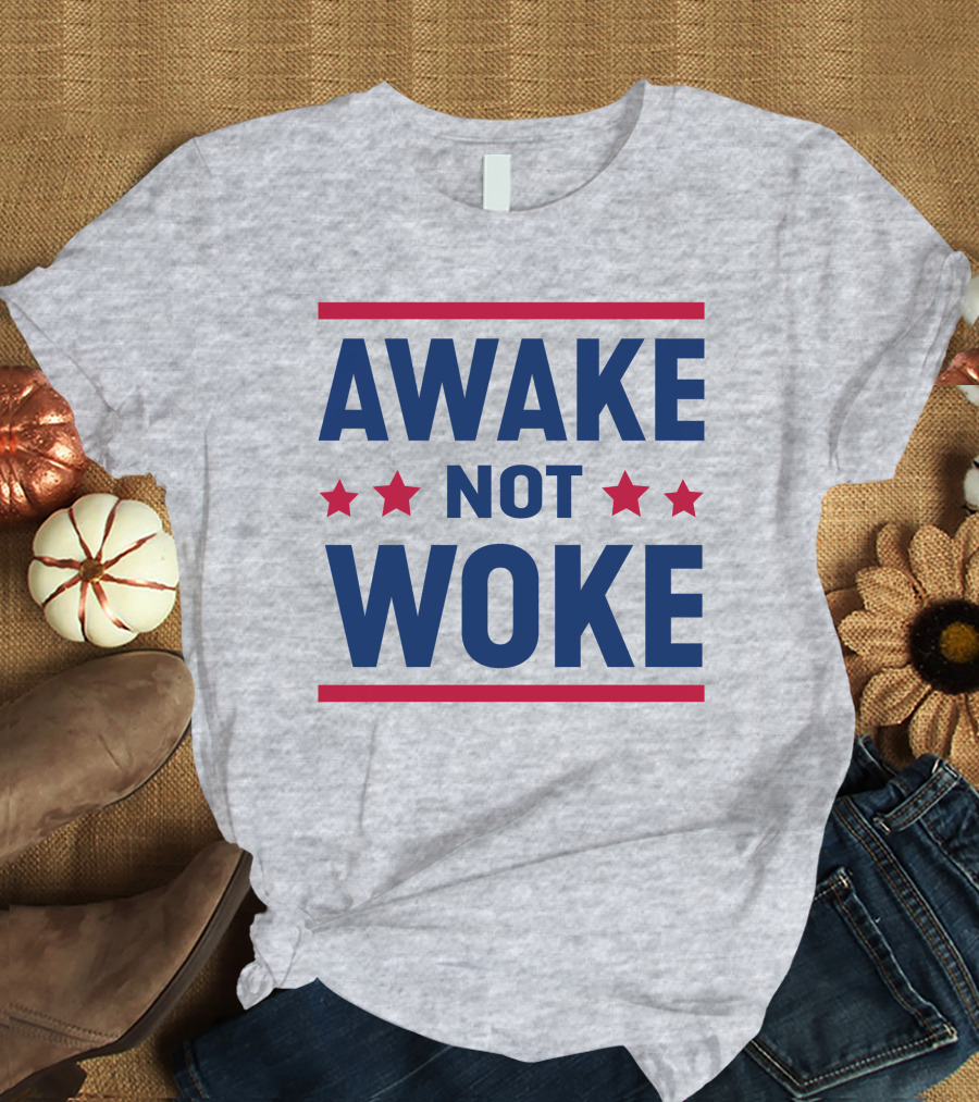 Awake Not Woke Clownworld Merch Stars T-Shirt