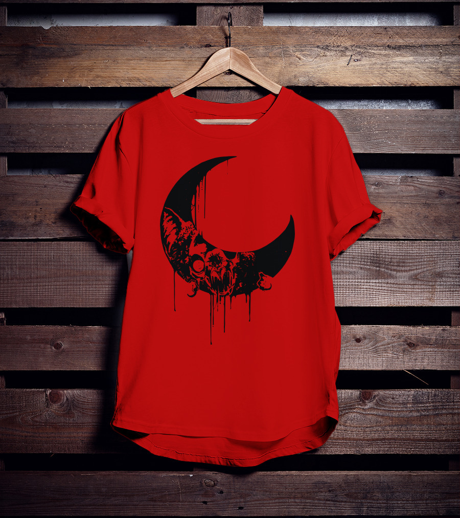 Mxmorggo Blood Moon Bat Dripping T-Shirt