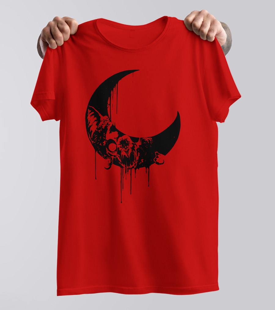 Mxmorggo Blood Moon Bat Dripping T-Shirt