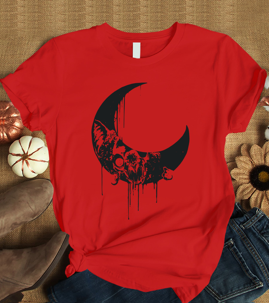 Mxmorggo Blood Moon Bat Dripping T-Shirt