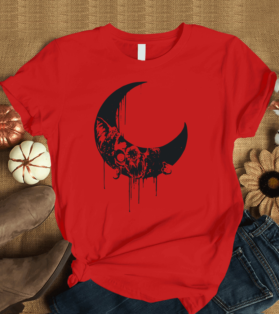 Mxmorggo Blood Moon Bat Dripping T-Shirt