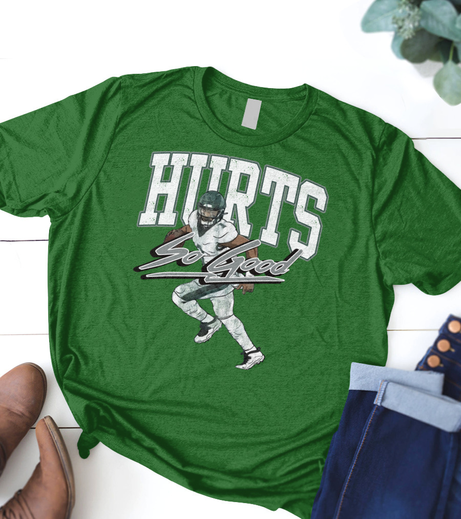 Hurts So Good Pigment Dyed Football Player Green T-Shirt