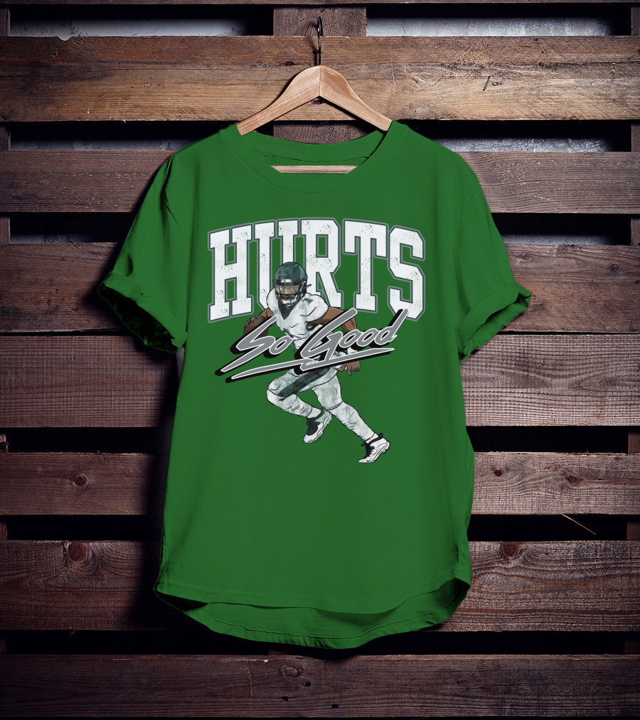 Hurts So Good Pigment Dyed Football Player Green T-Shirt