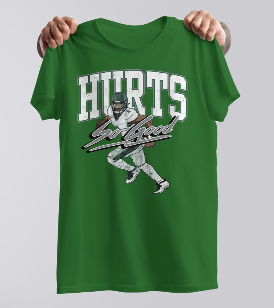 Hurts So Good Pigment Dyed Football Player Green T-Shirt