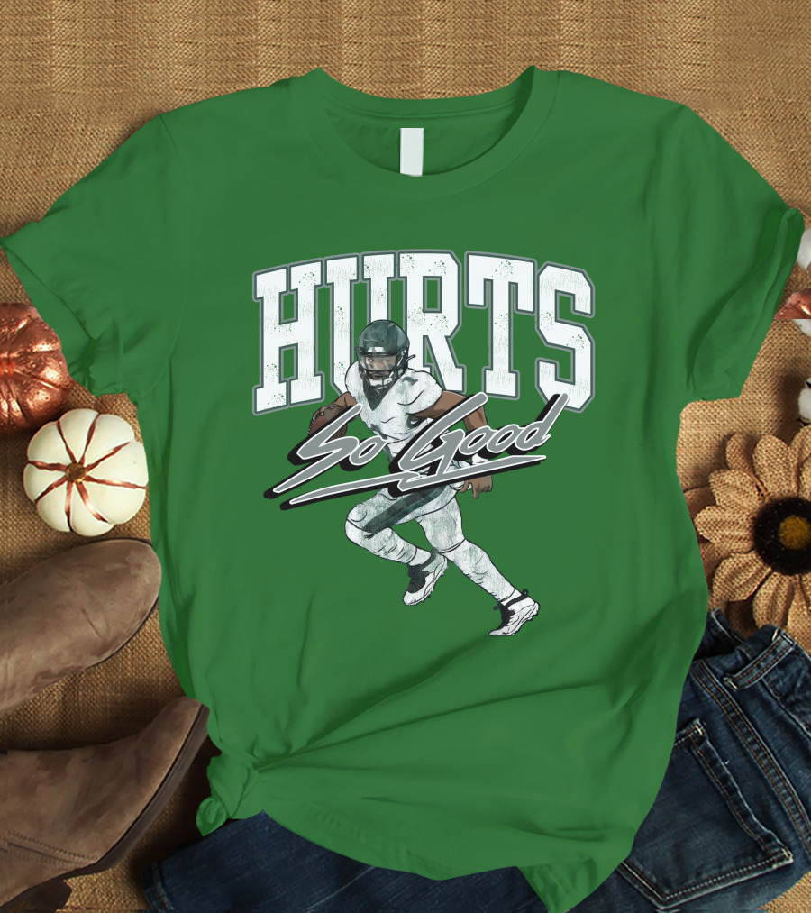 Hurts So Good Pigment Dyed Football Player Green T-Shirt