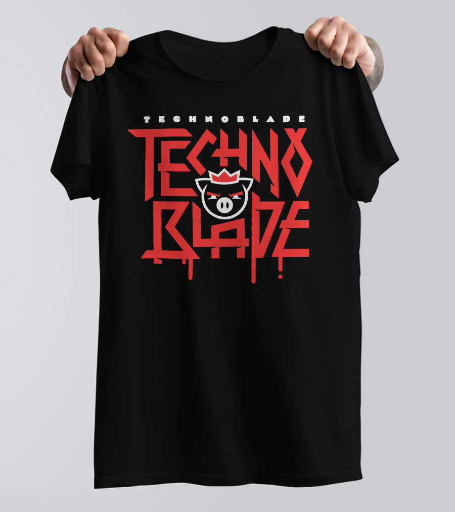 Technoblade Techno Blade Pig Crown Logo Gaming T-Shirt