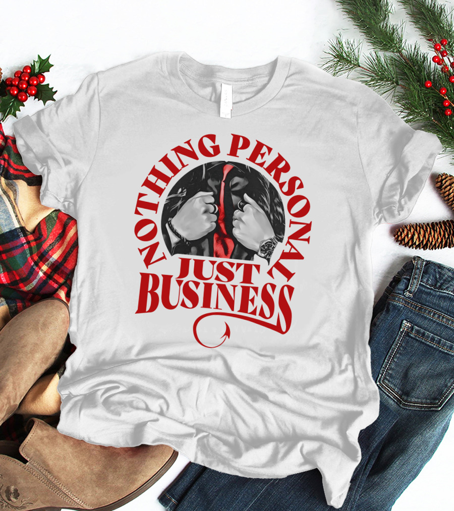 Nothing Personal Just Business Red Tie Hidden Face T-Shirt