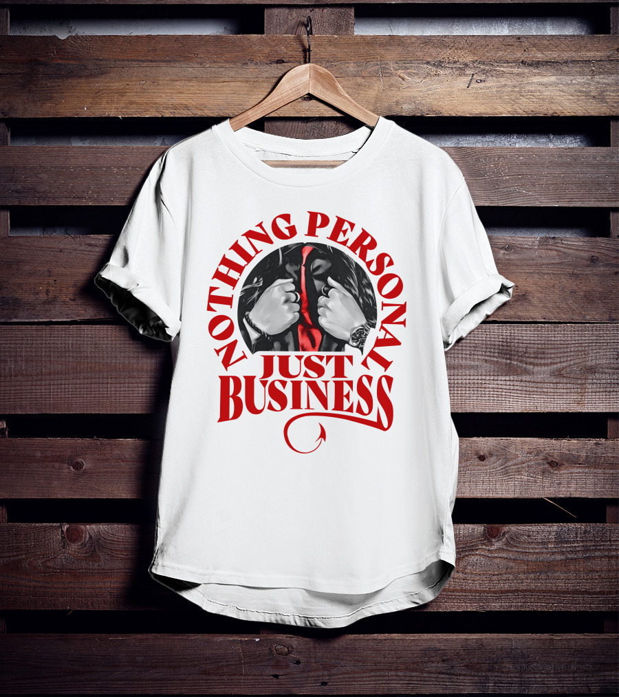 Nothing Personal Just Business Red Tie Hidden Face T-Shirt