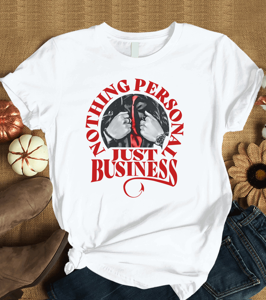 Nothing Personal Just Business Red Tie Hidden Face T-Shirt