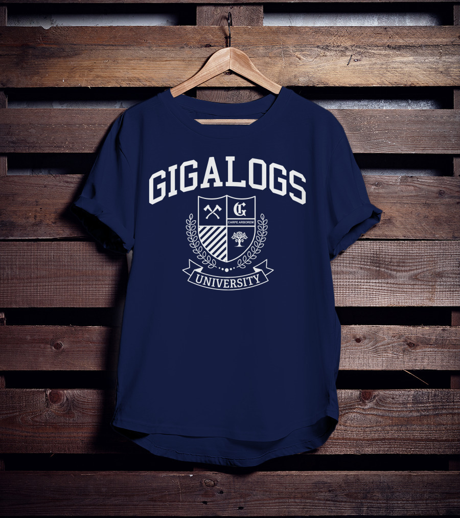 Worldofkeralis Gigalogs University Crest Carpe Arborem T-Shirt