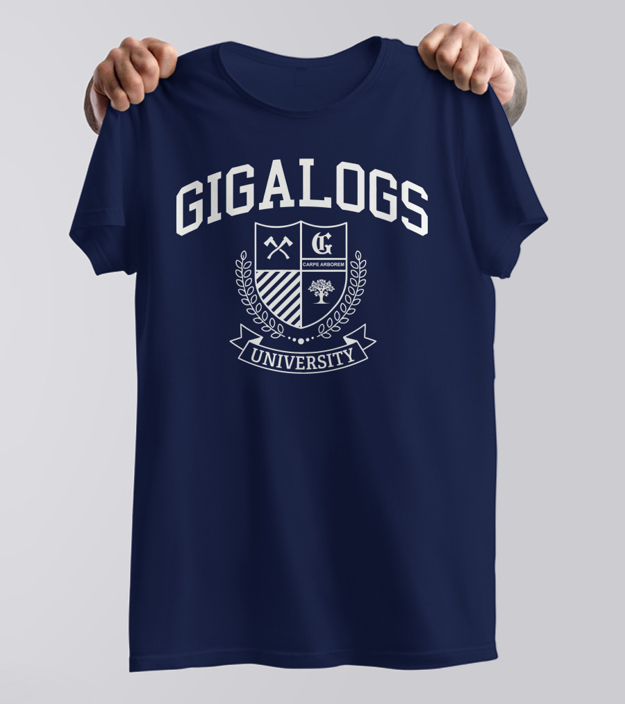 Worldofkeralis Gigalogs University Crest Carpe Arborem T-Shirt