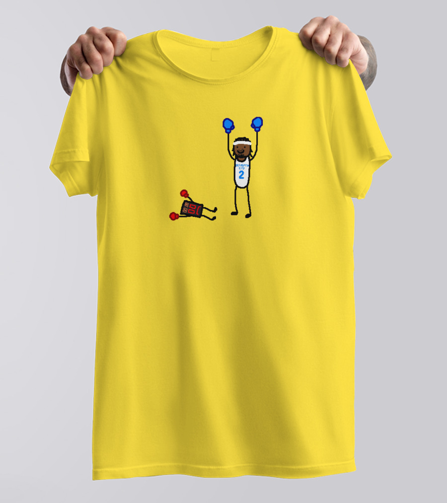 Nba Paint Sga Beat The Buzzer Stick Figures Boxing Yellow T-Shirt