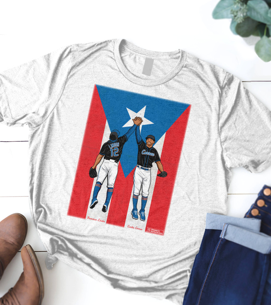 Francisco Lindor Carlos Correa Puerto Rican Baseball Unity T-Shirt