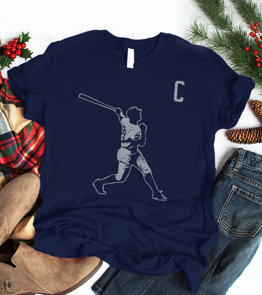 Jomboymedia Shop The C Baseball Silhouette Batter 8 Navy T-Shirt