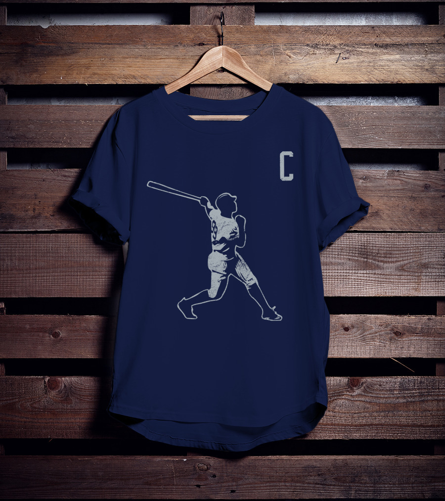 Jomboymedia Shop The C Baseball Silhouette Batter 8 Navy T-Shirt