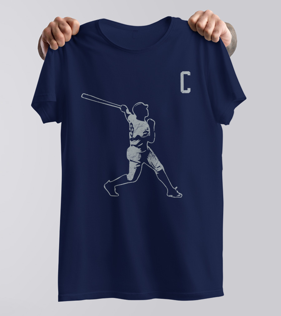 Jomboymedia Shop The C Baseball Silhouette Batter 8 Navy T-Shirt