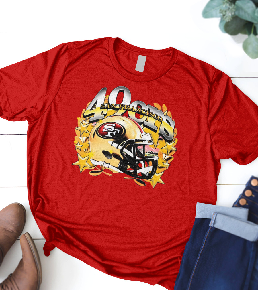 49Ers San Francisco Football Helmet Stars T-Shirt