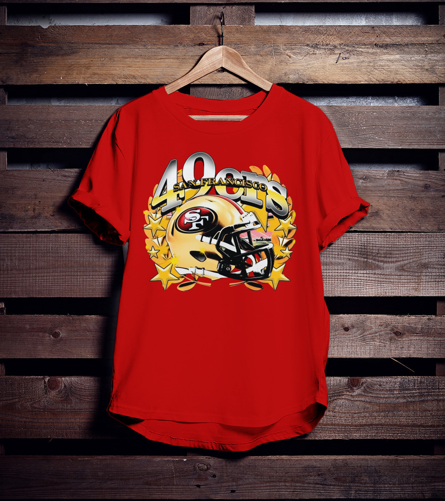 49Ers San Francisco Football Helmet Stars T-Shirt