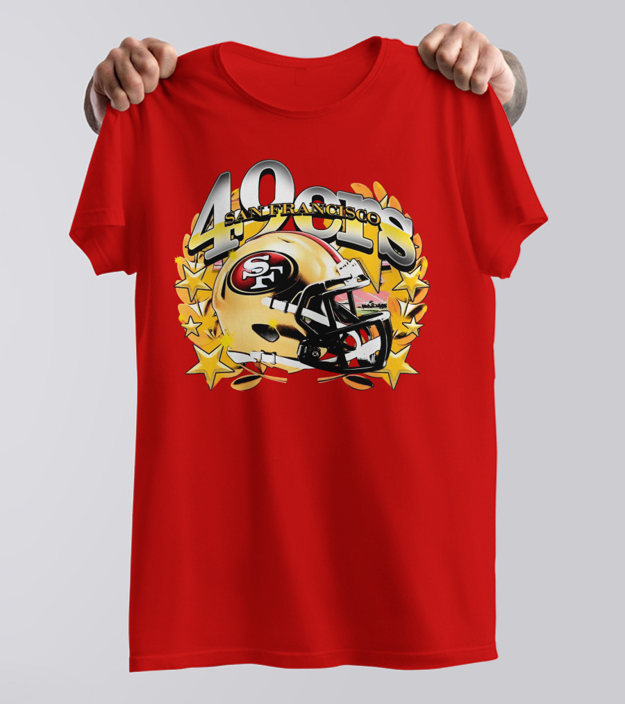 49Ers San Francisco Football Helmet Stars T-Shirt