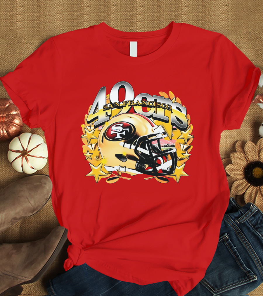 49Ers San Francisco Football Helmet Stars T-Shirt