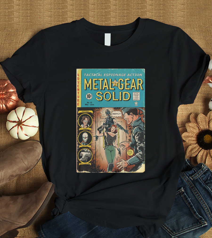 Adventure Tactical Espionage Action Metal Gear Solid Comic Style No. 15 Featuring Meryl T-Shirt
