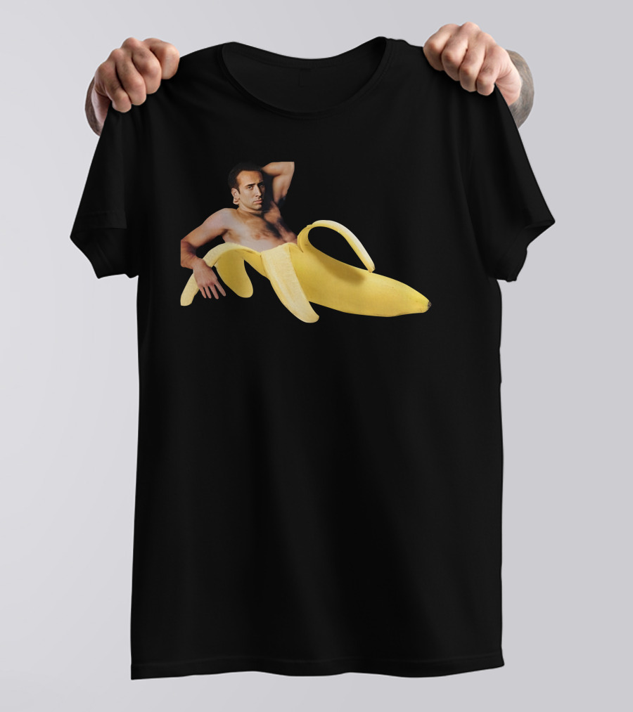 Nicolas Cage Banana Official Peeling Humor T-Shirt