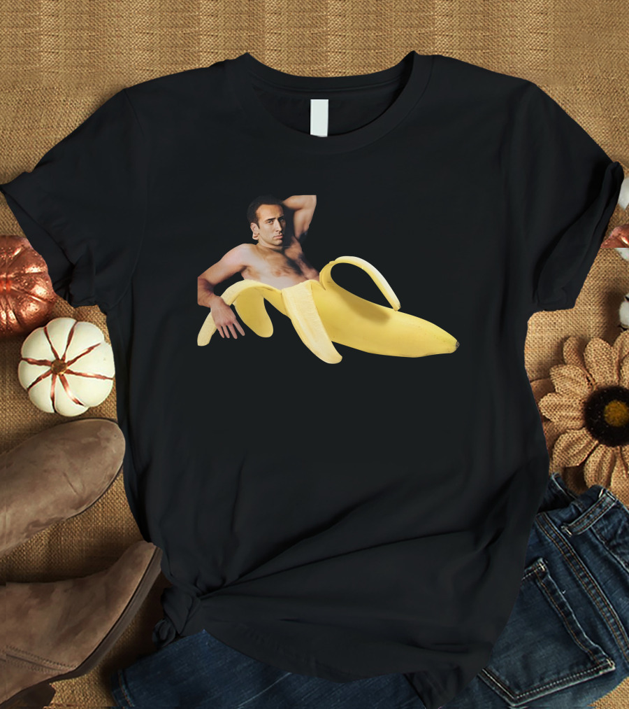Nicolas Cage Banana Official Peeling Humor T-Shirt