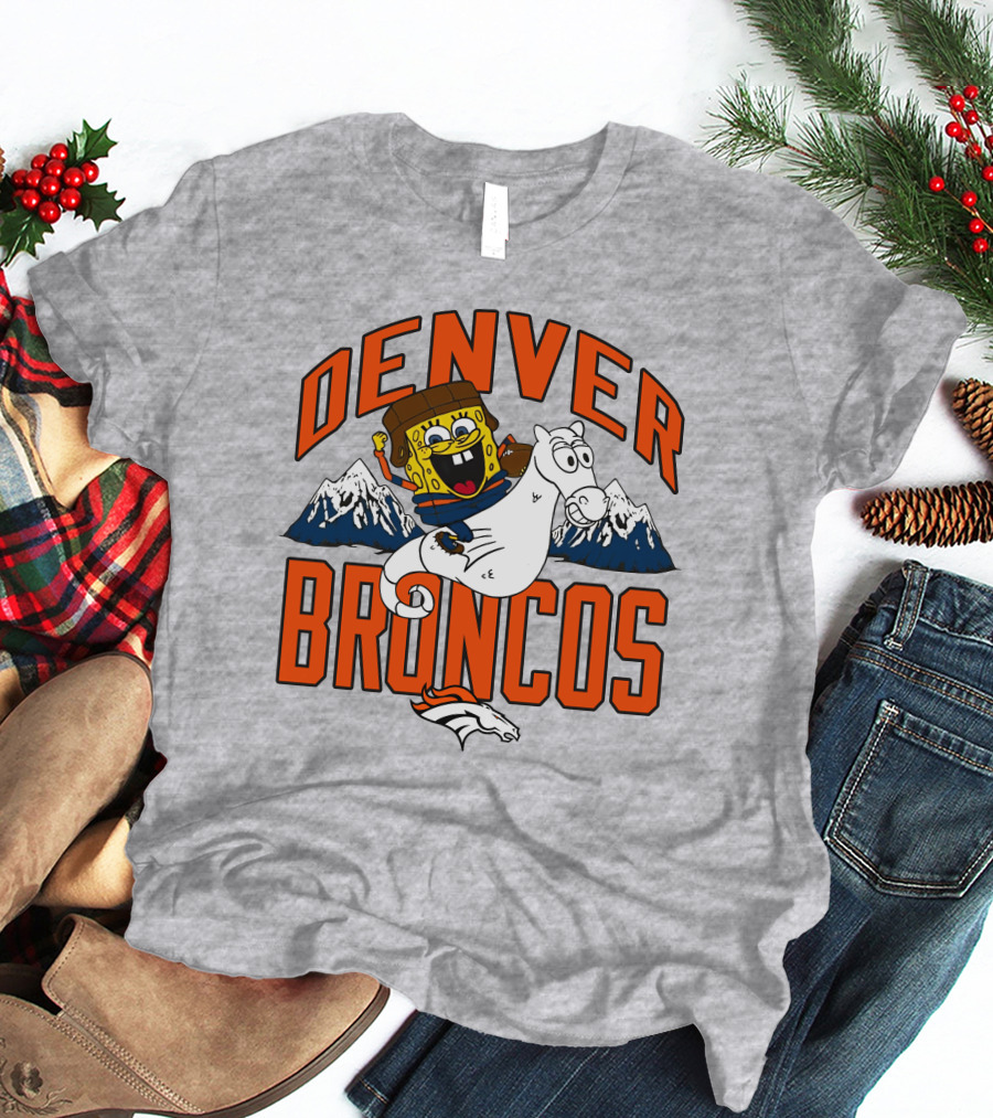 Denver Broncos Homage X Spongebob Men's Fanatics Gray Pro Shop T-Shirt