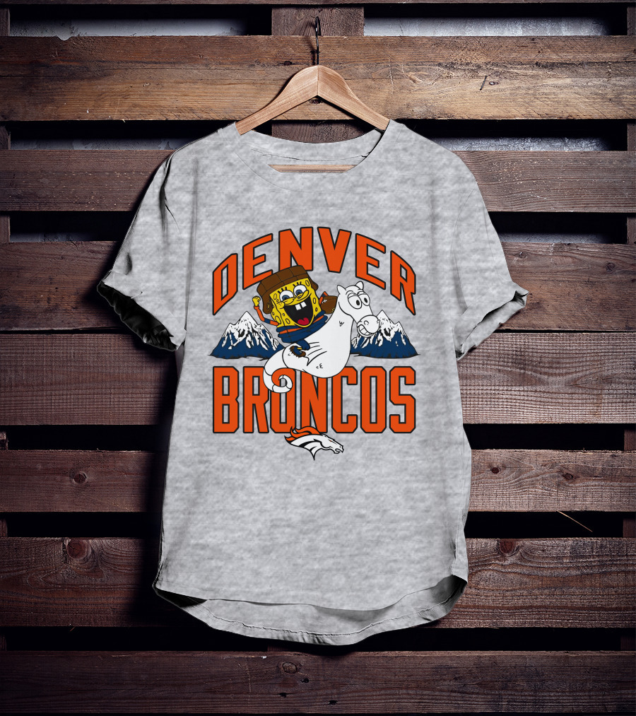 Denver Broncos Homage X Spongebob Men's Fanatics Gray Pro Shop T-Shirt