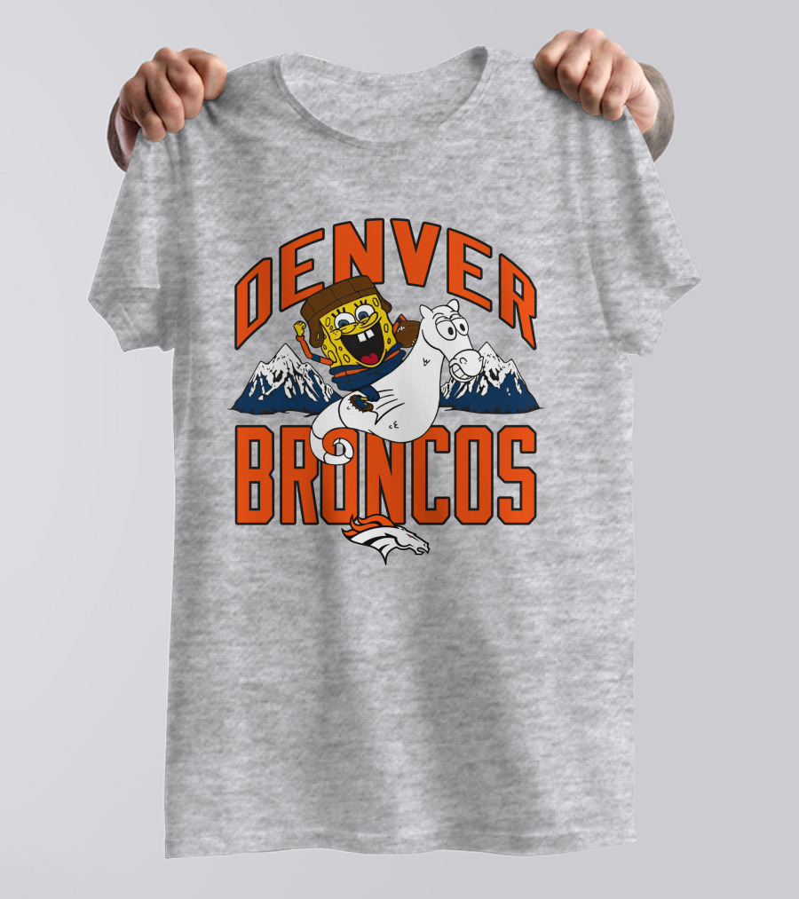 Denver Broncos Homage X Spongebob Men's Fanatics Gray Pro Shop T-Shirt