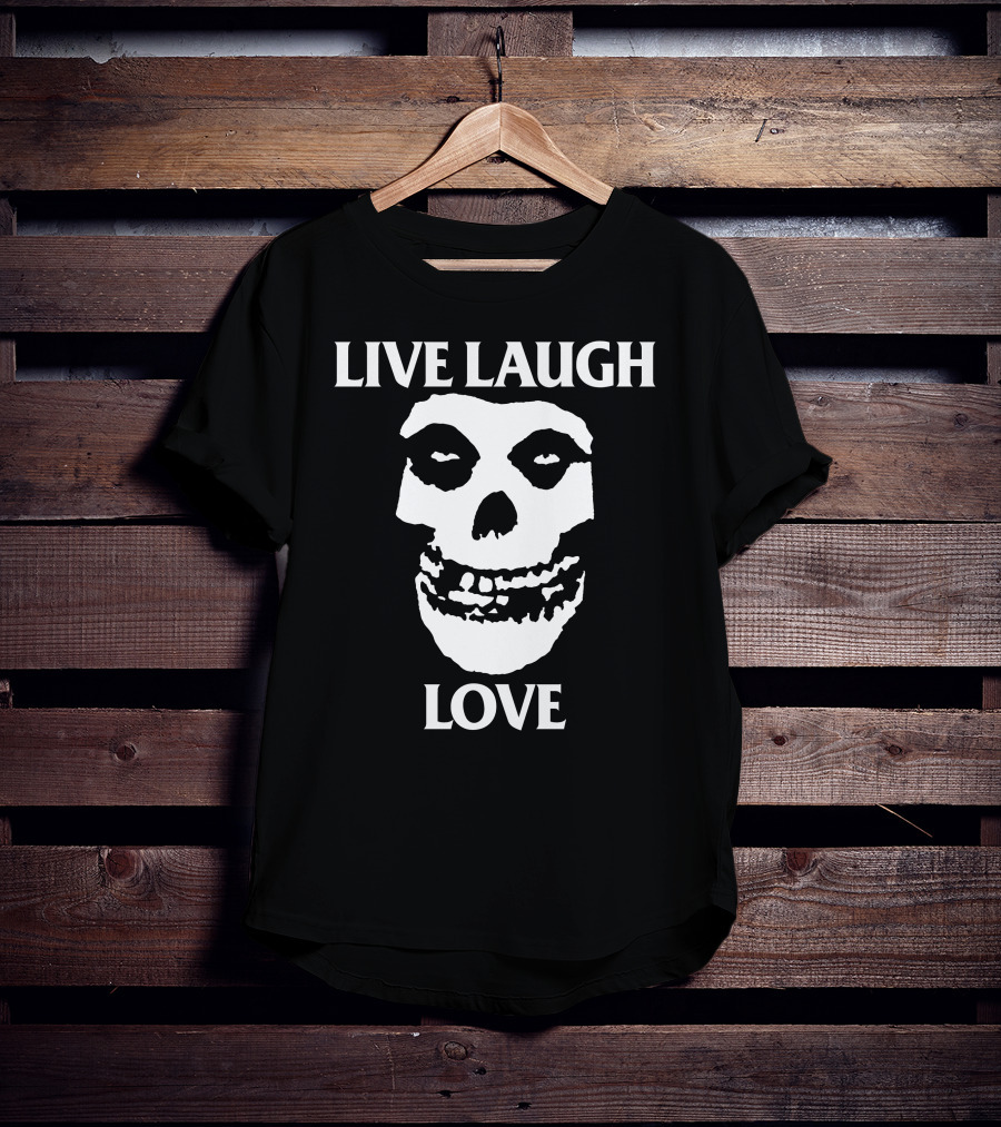 Misfits Skull Live Laugh Love Alice White T-Shirt