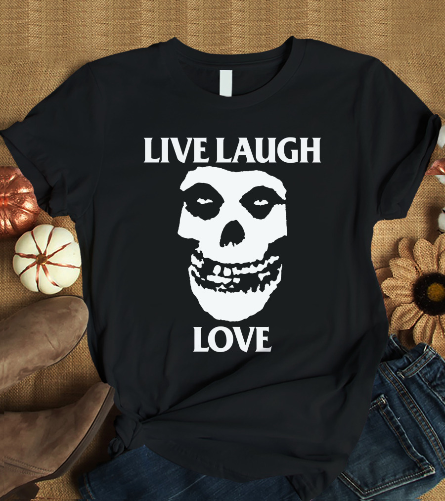 Misfits Skull Live Laugh Love Alice White T-Shirt