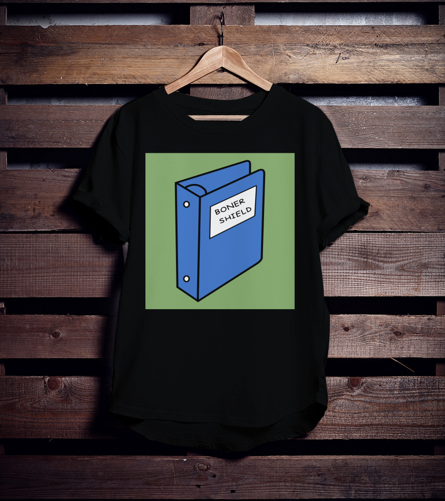 BONER SHIELD Blue Binder T-Shirt