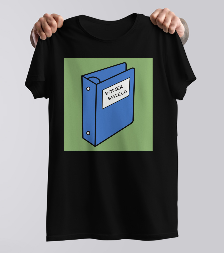 BONER SHIELD Blue Binder T-Shirt