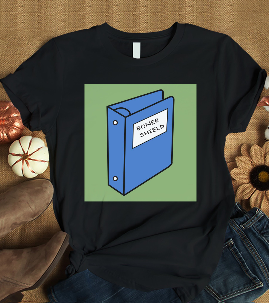 BONER SHIELD Blue Binder T-Shirt