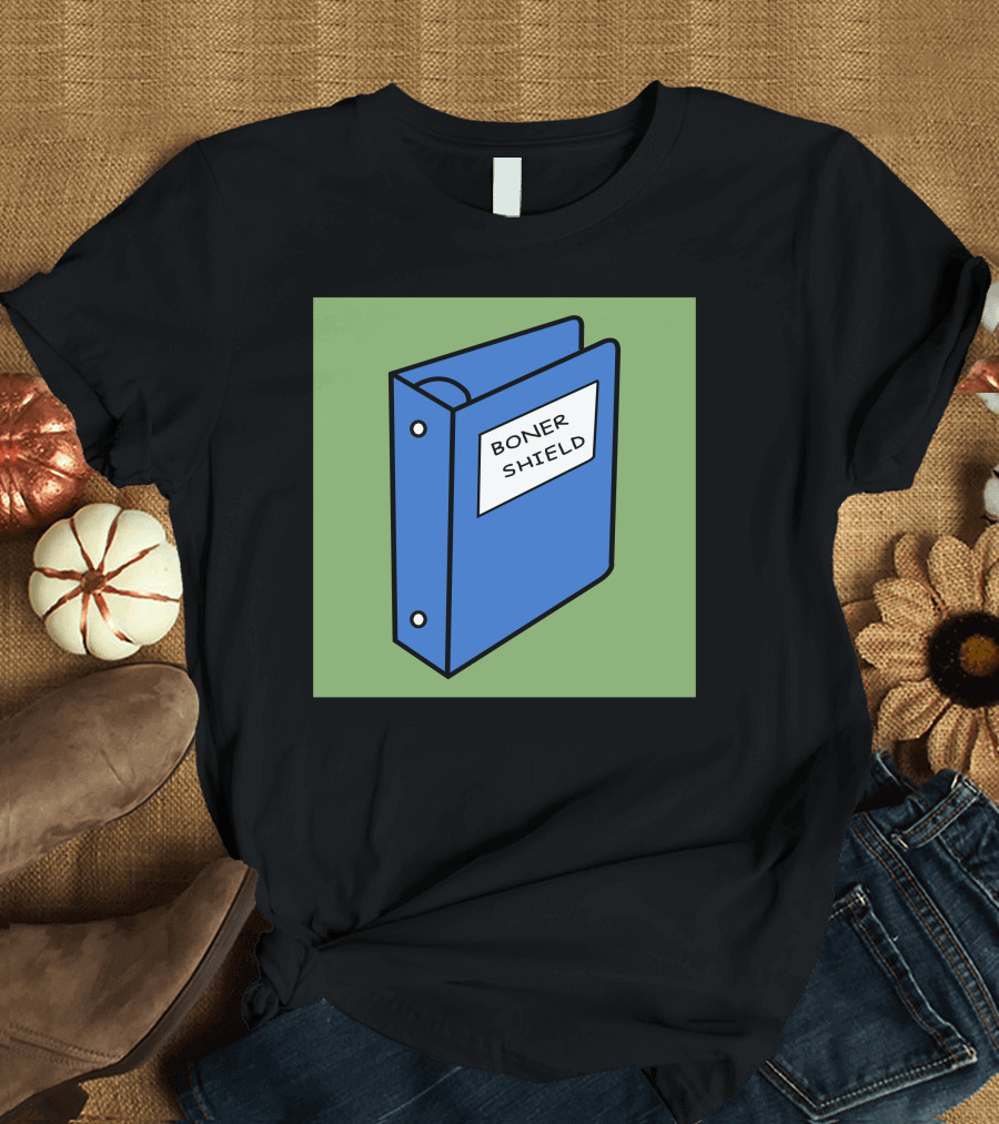 BONER SHIELD Blue Binder T-Shirt