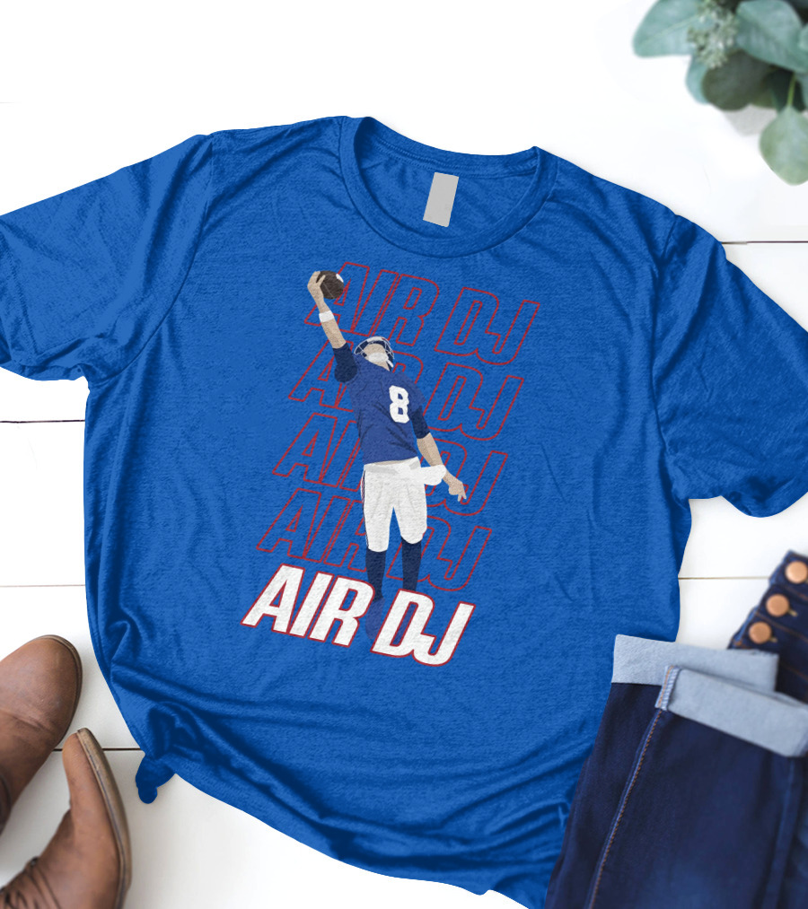 Justin Penik Jomboymedia Air DJ Football Player Number Eight Blue T-Shirt